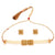 Square Motif Gold-plated Choker Necklace Set