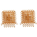 Square Motif Gold-plated Choker Necklace Set