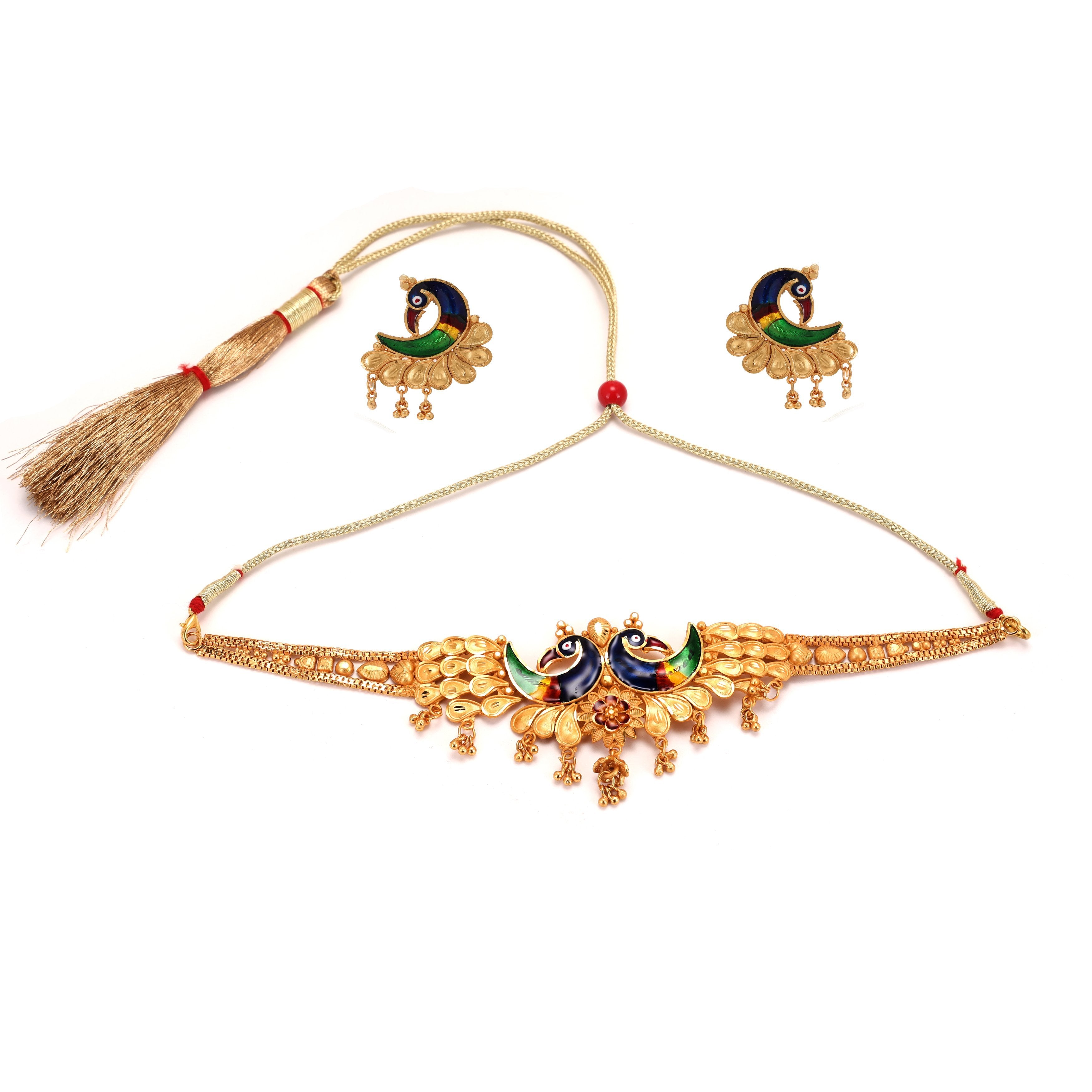 Mayur Peacock Choker Necklace Set