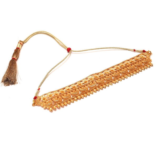 Roopkatha Flower and Half Moon Chocker Set | 22K Gold Plated
