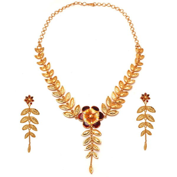 Tnetul Pata (Leaf) Minekari Gold-plated Necklace Set