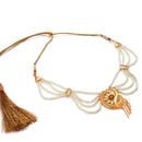 Aadya - White Beaded Ranihar Necklace Set - BRISHNI