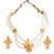 Aheli - White Beaded Ranihar Necklace Set - BRISHNI