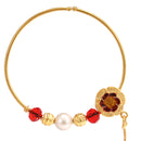 Beaded Nosering With Side Flower (Nath) - BRISHNI