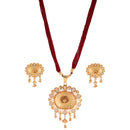 Blooming Lotus Locket With Matching Earrings - BRISHNI