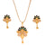Blue Mina Jali Work Pendant Set With Chain (18 Inch ) - BRISHNI