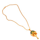 Blue Mina Jali Work Pendant Set With Chain (18 Inch ) - BRISHNI