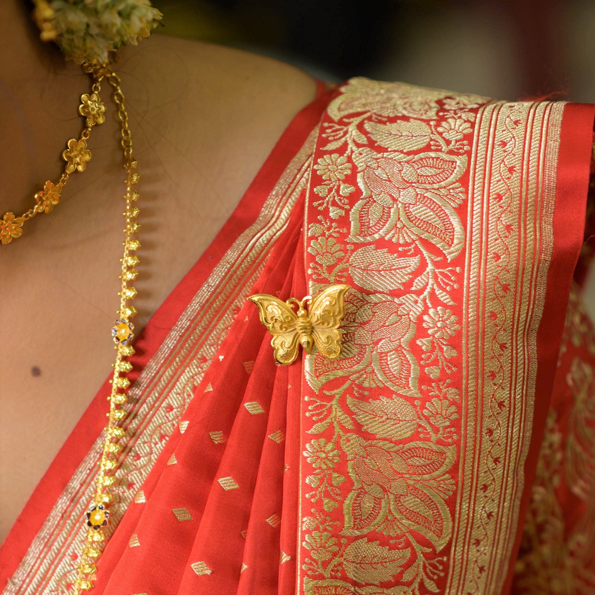 Butterfly Art Brooch Saree Pin