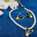 Butterfly Pendant Set With Beaded Tassel - BRISHNI