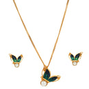 Butterfly Pendant Set With Chain - BRISHNI