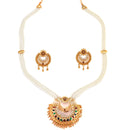 Chandbali White Beaded Sitahar Set - BRISHNI