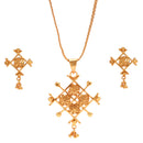 Crisscross Pendant Set With Chain (19 Inch) - BRISHNI