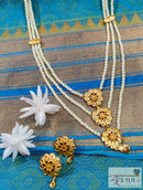 Daisy Embraced White Beaded Necklace Set - BRISHNI