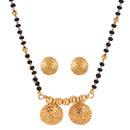Double Flourish Mangalsutra With Earrings - BRISHNI