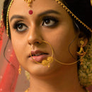 Double Flowers Nose Ring (Nath) - BRISHNI