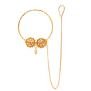 Double Flowers Nose Ring (Nath) - BRISHNI