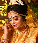 Floral Embeded Round Kanbala - BRISHNI