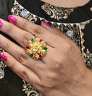 Flower Minakari Ring - BRISHNI