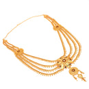 Flower Motif Heavy Lahara Necklace Set - BRISHNI