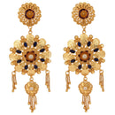 Flower Motif Heavy Lahara Necklace Set - BRISHNI
