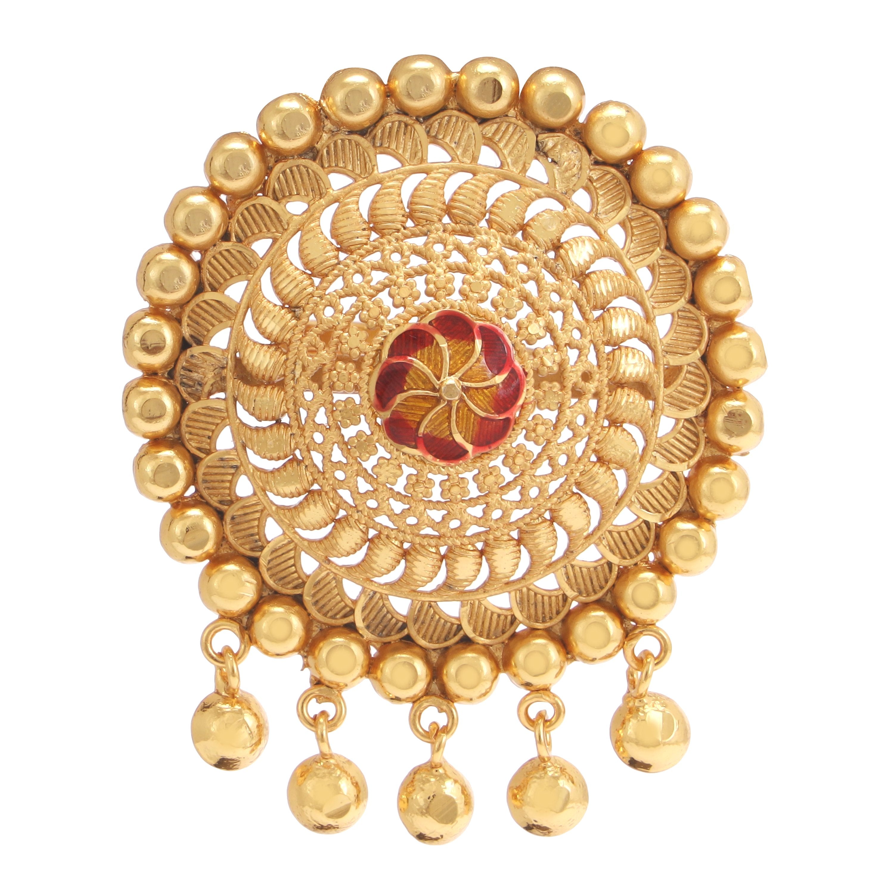 Small Size Indian Bridal Hair Design Band Ring Gold Flower Jewellery Buy Now