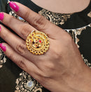 Golden Money Plant Ring - BRISHNI