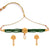 Elegant green crystal choker with gold-plated detailing and matching earrings, perfect for special occasions.