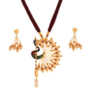 Hangsomukhi Mayur Pendant With Matching Earrings - BRISHNI