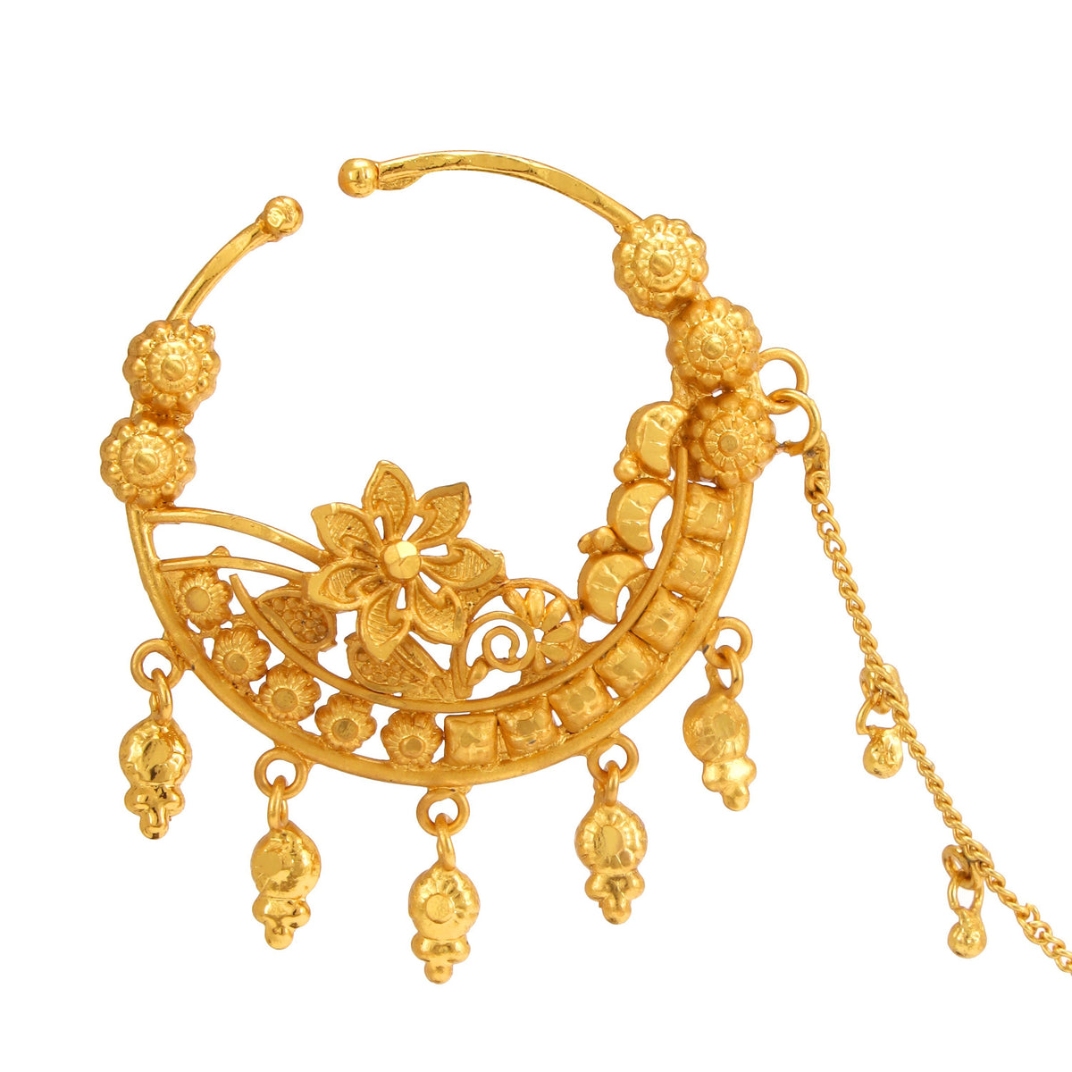 Heavy Golden (small) Bridal Nose Ring (Nath)