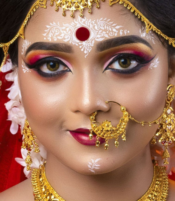 Nath Gold Indian Nose Ring Bridal Wedding Nathini/Non Pierced Gold Cli –  Glam Jewelrys