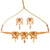 Hrid heart-shaped choker set with matching earrings, 24K gold-plated copper jewelry.
