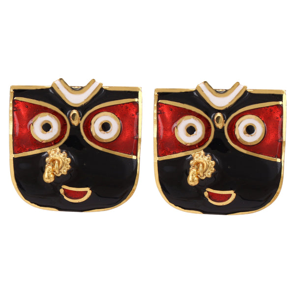 Jagannath (Square) Pendant with Matching Earrings - BRISHNI