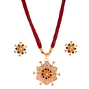 Jali Work Mina Locket With Matching Earrings - BRISHNI