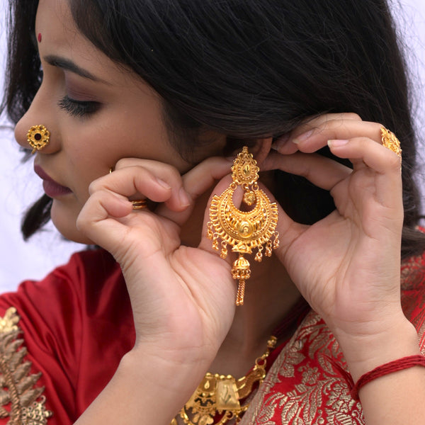 Buy Vachi Moissanite Chandbali Silver Earrings | Paksha - Paksha India