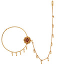 Large Nose Ring With Mina Flower (Nath) - BRISHNI
