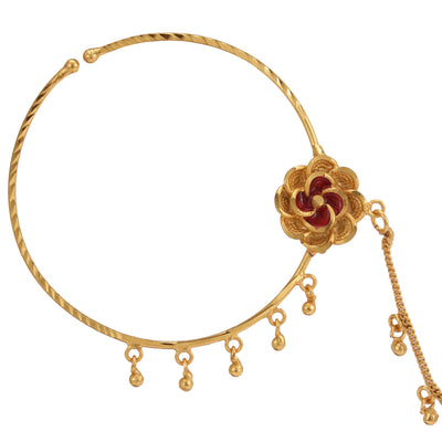 Gold Plated Beaded White Nath Jewellery Regular Sale Price – Saraf RS  Jewellery