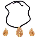 Leaf Locket With Matching Earrings Set - BRISHNI