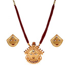 Maa Durga Locket earrings Set with Tassel - BRISHNI