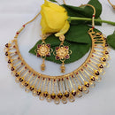 Maroon Golden Minakari Filigree Necklace Set - BRISHNI