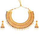 Maroon Mina Wide Chatai Necklace Set - BRISHNI