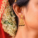 Maroon Mina Wide Chatai Necklace Set - BRISHNI