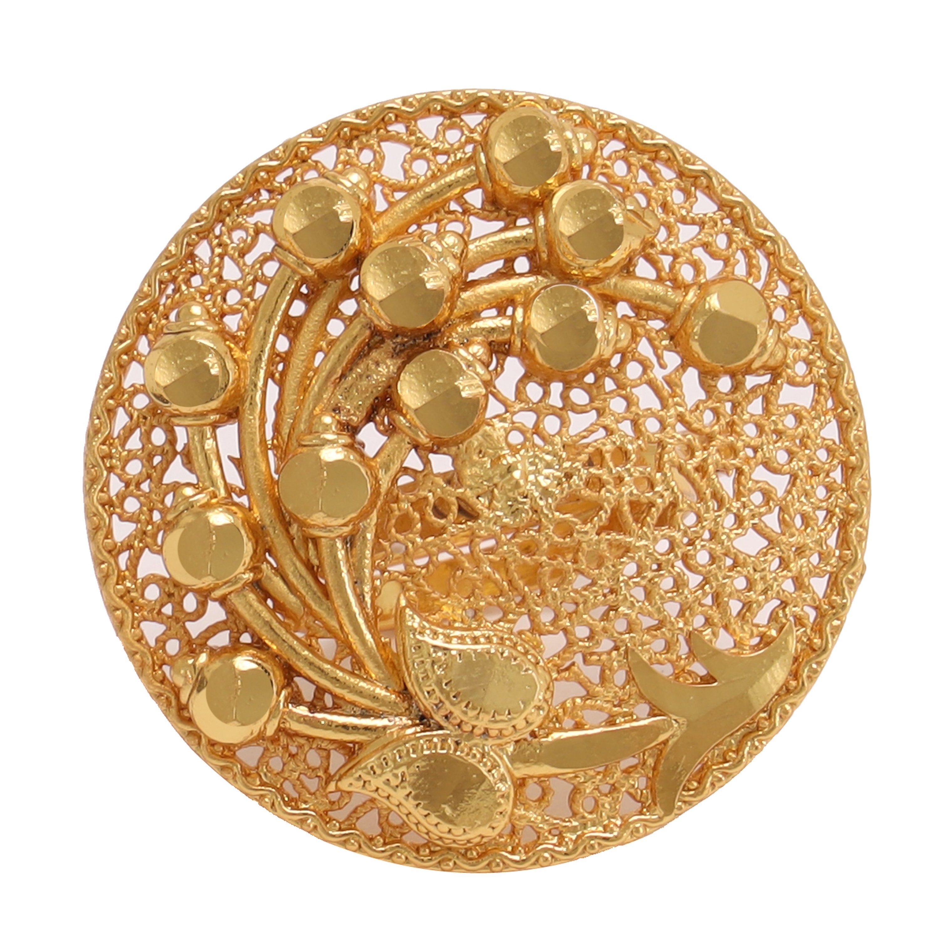 Esha Pearl Kundan Jadau CZ Round Ring – AryaFashions