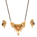 Mayur Meena Single Chain Mangalsutra With Matching Earrings - BRISHNI