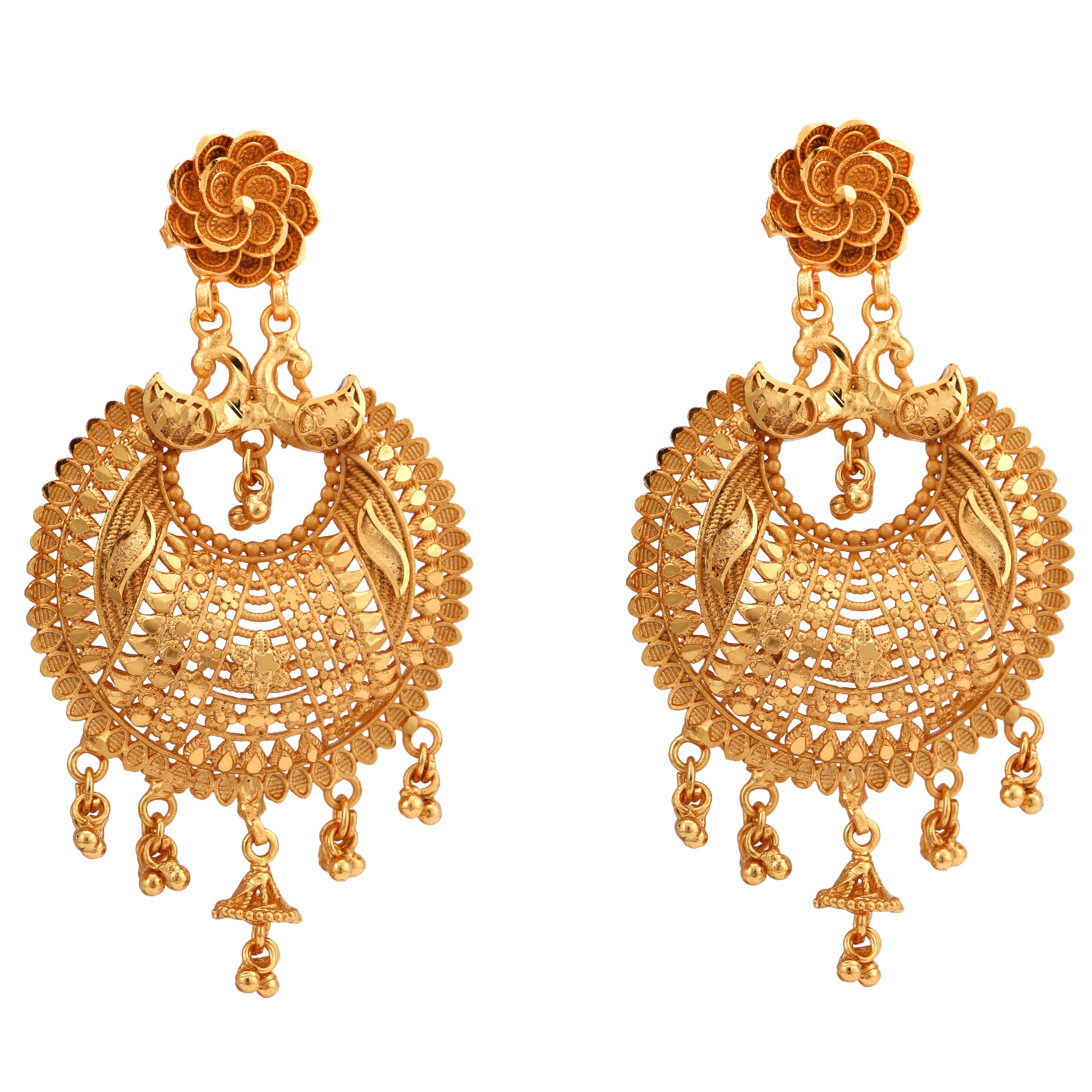 Stunning Gold Drop Earrings Design at Best Price from Senco