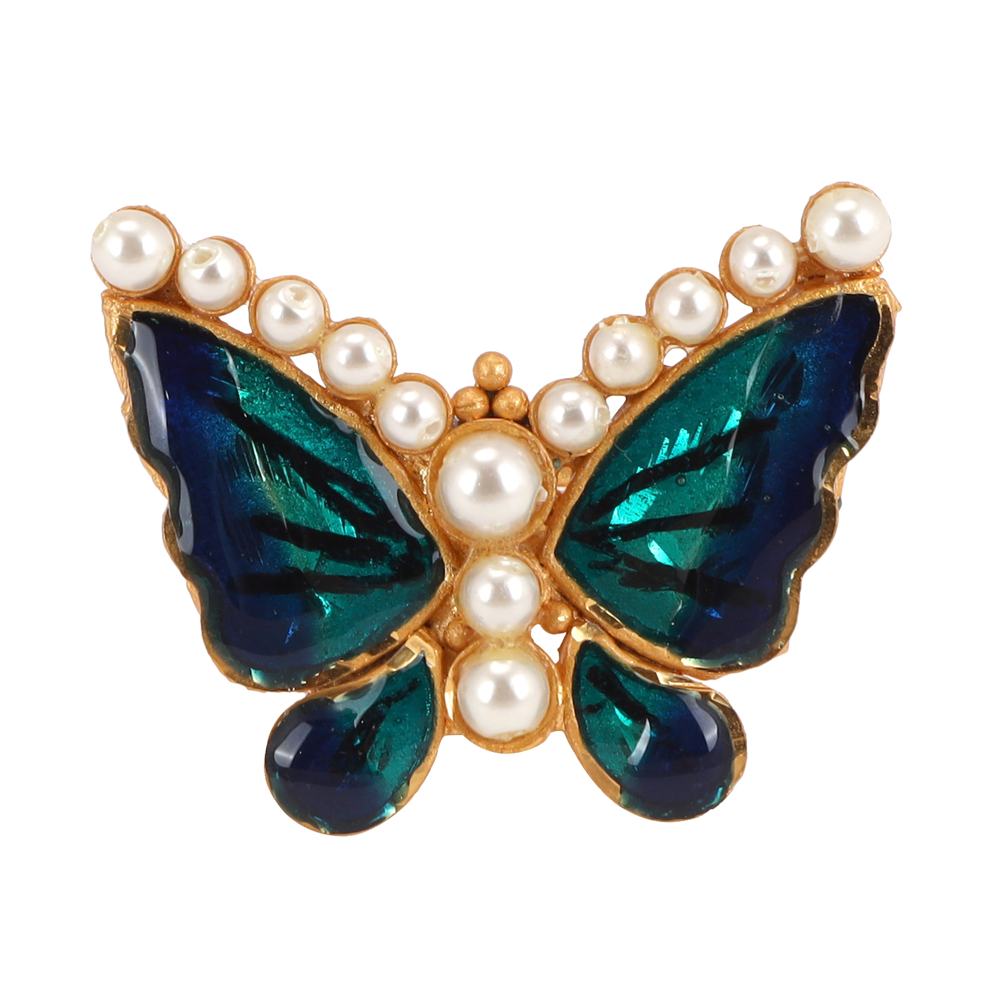 U/B Double Butterfly Rings for Women Natural Opal Finger India | Ubuy