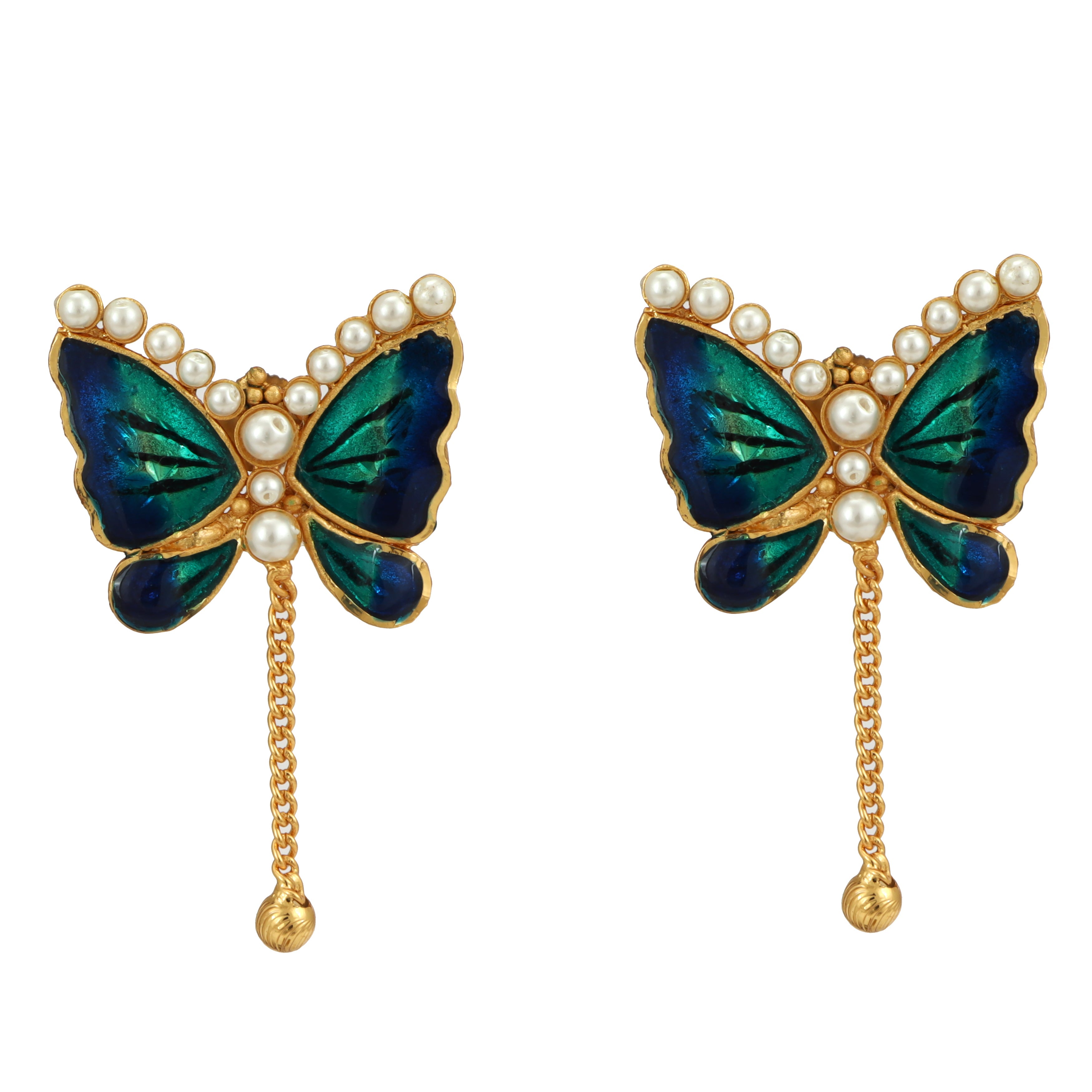 Minakari Butterfly Necklace Set