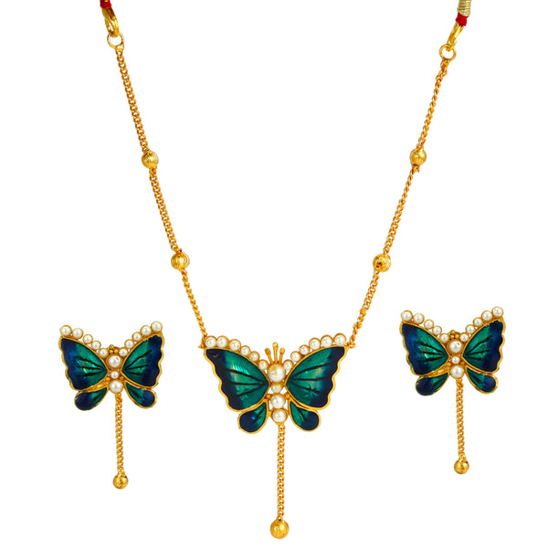 Fluttery Butterfly Necklace - Glyters - Silver Jewelry Online