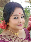 Minekari Flower Necklace Set With Finger Ring - BRISHNI