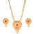 Gold plated Bengali traditional jewelry set with necklace and matching earrings.