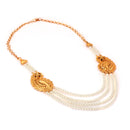 Paisely Beaded Small Ranihar Necklace Set - BRISHNI